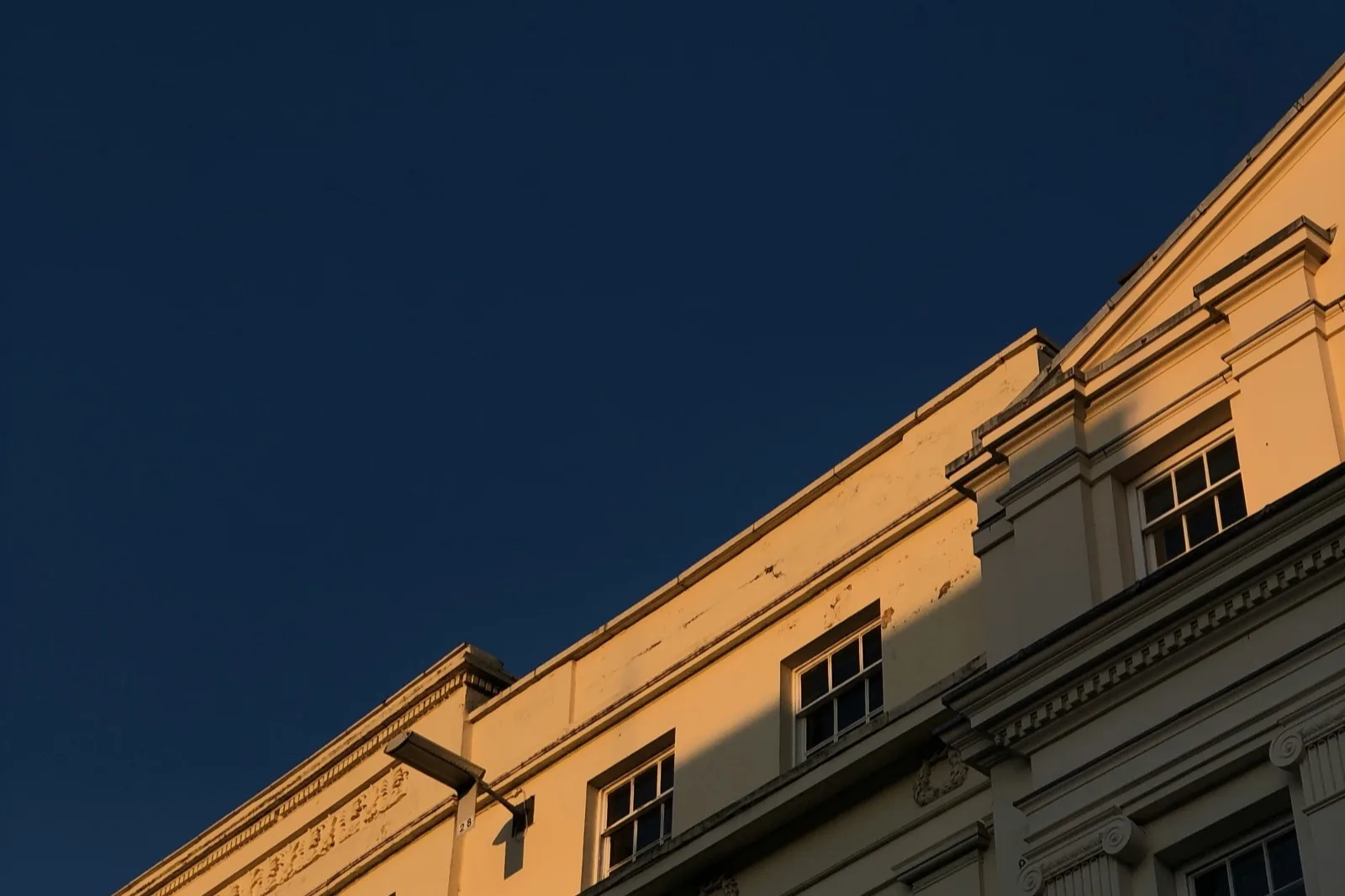 Regency architecture in Leamington Spa at golden hour